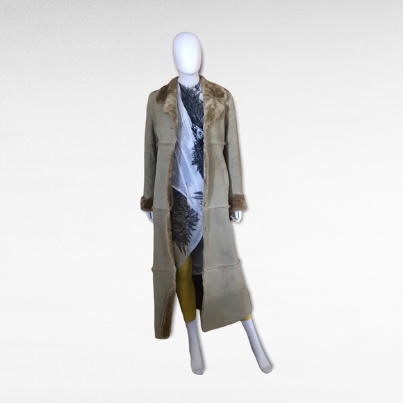 Brandon Thomas Full Length Suede Leather Coat - Picture 3 of 11